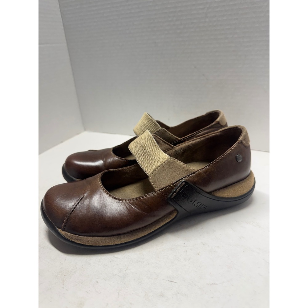 Romika Milla 72 Brown Leather Mary Jane Elastic Strap Flats Shoes EU 38 US 7.5
